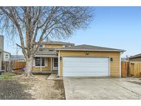 Charming two-story home with a two-car garage and a mature tree in the front yard at 1946 Ensenada St, Aurora, CO 80011