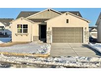 Charming single-story home featuring a two-car garage and neutral exterior at 17569 Cerberus Ct, Monument, CO 80132