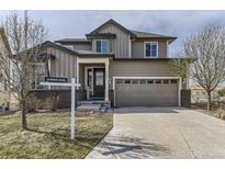 Beautiful two-story home with a well-manicured lawn and attached two car garage at 12291 Coral Burst Ct, Parker, CO 80134