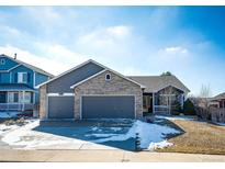 Charming single-Gathering home with a two-car garage, manicured lawn, and welcoming curb appeal at 23612 Glenmoor Dr, Parker, CO 80138