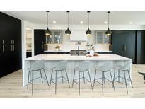 Modern kitchen with a large island, quartz countertops, and stainless steel appliances at 1544 S Fillmore St, Denver, CO 80210