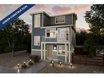 Under construction two-story home featuring a charming balcony, modern design, and inviting landscaping at 13568 E 103Rd Pl, Commerce City, CO 80022