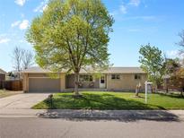Charming home with a well-manicured lawn and mature tree providing shade and curb appeal at 4779 S Owens Way, Littleton, CO 80127