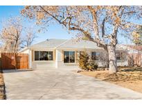 Charming home exterior showcasing a well-maintained yard, mature tree, and inviting curb appeal at 981 Tucson St, Aurora, CO 80011