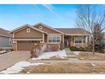Charming single-Gathering home featuring a covered porch, two-car garage, and well-maintained landscaping in a peaceful neighborhood at 21780 E Heritage Pkwy, Aurora, CO 80016