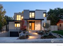 Modern two-story home with sleek design and landscaped yard at 1860 Bluebell Ave, Boulder, CO 80302