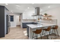 Modern kitchen with stainless steel appliances and an island at 200 Fox Dr, Boulder, CO 80303