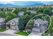 Aerial view of house showcasing the property and surrounding landscape at 1825 Vernon Ln, Superior, CO 80027