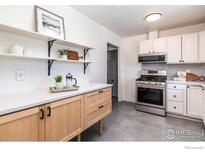 Bright kitchen featuring stainless steel appliances, light wood cabinets, and stylish countertops at 2994 23Rd St, Boulder, CO 80304