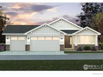 Charming single-story home featuring a spacious three-car garage and inviting front porch at 24157 E River Front Dr, Aurora, CO 80019
