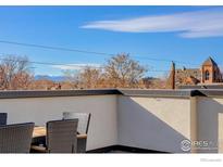 Relax on this rooftop patio with stylish furniture and enjoy the unobstructed, breathtaking mountain views at 2051 N Downing St # 5, Denver, CO 80205