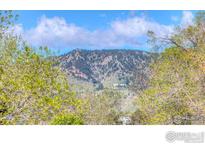 Scenic mountain view framed by trees from this property at 2954 Kalmia Ave # 34, Boulder, CO 80301