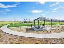 Inviting playground with picnic shelter and walking path at 1157 Savona Ave, Fort Lupton, CO 80621