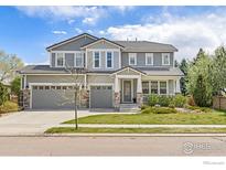 Beautiful two-story home with a well-manicured front yard and a three car attached garage at 2026 Braeburn Ct, Longmont, CO 80503