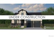 New construction home featuring black trim and a two car garage at 5891 Aspenglow St, Longmont, CO 80504
