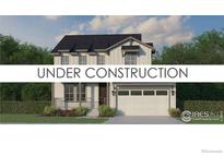 Under construction home with a two car garage and covered porch at 5901 Aspenglow St, Longmont, CO 80504