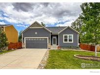 Charming single-Gathering home with a well-maintained lawn and a two-car garage at 13642 Wrangler Way, Mead, CO 80542