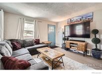 Comfortable living room with a sectional sofa, entertainment center, and stylish decor at 4009 W 52Nd Ave, Denver, CO 80212