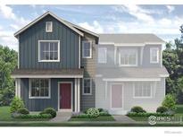 Charming new two-story home features vertical siding and a welcoming front entrance at 1484 Coral Pl, Longmont, CO 80504