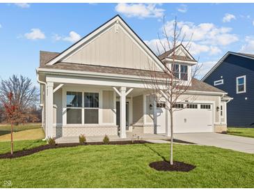 Craftsman style home with front porch and 2-car garage at 3950 Bozeman Way, Bargersville, IN 46106