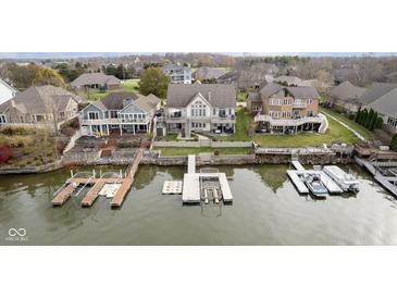 Waterfront property with private docks and stunning lake views at 3150 Beach Blvd, Cicero, IN 46034