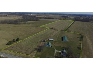 Aerial view of a house, barn, and large lot of land at 1545 S Us 421, Zionsville, IN 46077