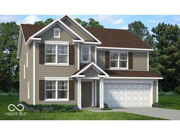 Two-story house with brown roof and attached garage at 1175 Bevy Blvd, Danville, IN 46122