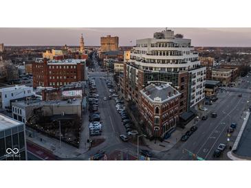 Stunning aerial view of downtown with unique architecture and streetscapes at 333 Massachusetts Ave # 801, Indianapolis, IN 46204