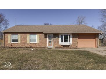 Charming brick ranch home featuring a bay window and attached one car garage at 250 Three Notch Ln, Bargersville, IN 46106