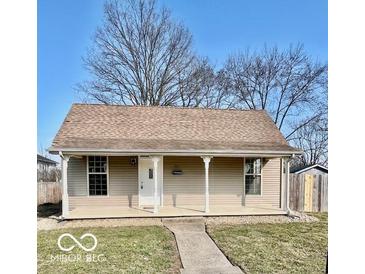 Charming one-story home with a quaint front porch and well-maintained landscaping at 607 S Pleasant St, Edinburgh, IN 46124