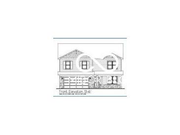 Illustration of a two-story home with light siding and a two-car garage at 11290 N Greenthread Dr, Monrovia, IN 46157