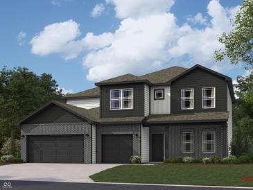 New two-story home with attached two car garage and brick and siding exterior at 231 Ames Dr, Whiteland, IN 46184