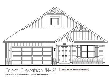 Rendering of a charming single-Gathering home with stone brick facade, a garage, and a welcoming front entrance at 2198 Warbler St, Danville, IN 46122