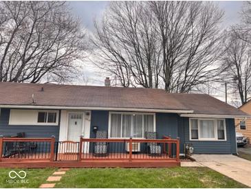 Charming single-story home with a cozy porch featuring stylish outdoor seating, perfect for relaxing at 2517 Horton Dr, Anderson, IN 46011