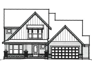 Charming two-story home with a two-car garage and a covered front porch with craftsman-style details at 15395 Clearstream Dr, Fishers, IN 46037