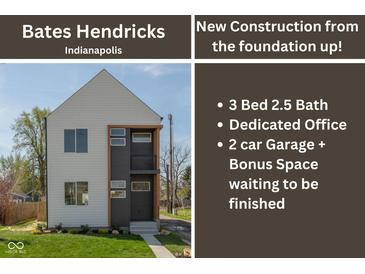 Modern two-story home with contemporary design elements and fresh landscaping at 315 E Minnesota St, Indianapolis, IN 46225
