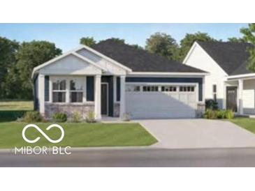 Charming single-Gathering home featuring a two-car garage and a well-manicured lawn at 624 Bridgeman Rd, Avon, IN 46123