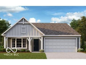 Charming single-story home with a 2-car garage and inviting front porch at 1018 Cyprian Way, Lebanon, IN 46052