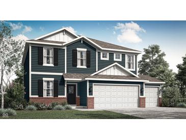 Charming two-story home with a three-car garage, brick accents, and classic shutters at 7584 Allesley Dr, Avon, IN 46123
