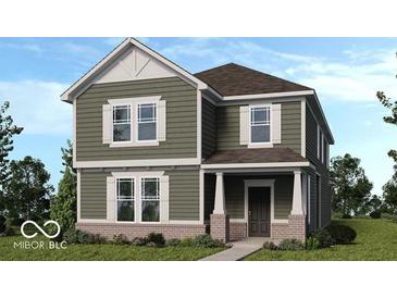 Charming two-story home featuring vertical siding, double hung windows, and a covered front porch at 9160 Anthem Ave, Plainfield, IN 46168