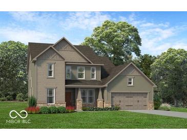 New construction, two-story home with a two-car garage, and professionally landscaped yard at 6771 W Buck Stone Dr, McCordsville, IN 46055