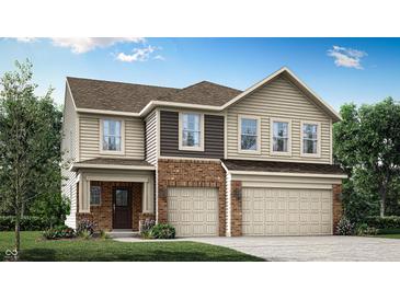 Charming two-story home with a brick facade and a two-car garage, perfect for a growing Gathering at 3706 Andean Dr, Bargersville, IN 46106
