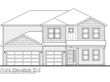 Detailed front elevation showcases architectural design, including a two-car garage and dormer windows at 235 Highland Ave, Danville, IN 46122