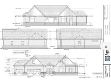 Detailed architectural plans showcasing a charming home with intricate roof lines and varied window designs at 320 Briar Hill Dr, Whiteland, IN 46184