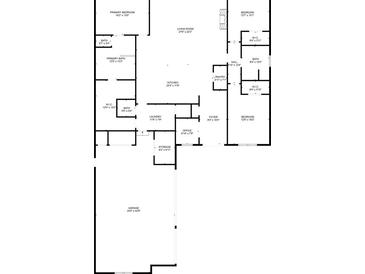 Detailed floor plan showcasing layout of all rooms including the kitchen, living room, bedrooms, and bathrooms at 886 J Mccool Way, Greenwood, IN 46142