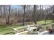 Deck with table and chairs, overlooking yard at 4738 Moss Creek Ct, Indianapolis, IN 46237