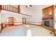 Spacious living room with a brick fireplace at 4738 Moss Creek Ct, Indianapolis, IN 46237