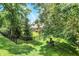 Private fenced yard with mature trees and a shaded seating area, providing a tranquil outdoor retreat at 8819 Anchor Bay Ct, Indianapolis, IN 46236