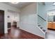 Finished basement with hardwood floors and stairs at 12106 Cabri Ln, Fishers, IN 46037