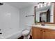 Basement bathroom with a shower/tub combo at 12106 Cabri Ln, Fishers, IN 46037